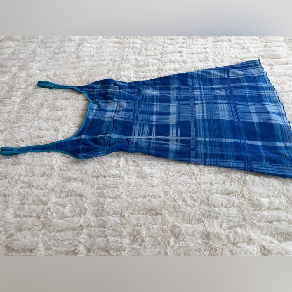 Y2K Cosabella Mesh Plaid Slip Dress - Picture 3 of 17